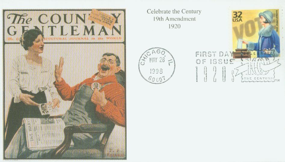 1998 32¢ 19th Amendment Mystic First Day Cover