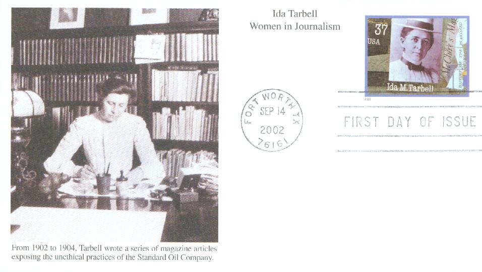 # 3666 - 2002 37c Ida M. Tarbell Mystic First Day Cover