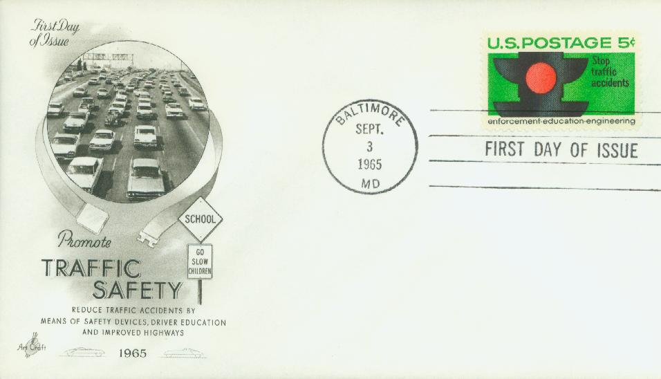 1965 5¢ Traffic Safety Classic First Day Cover
