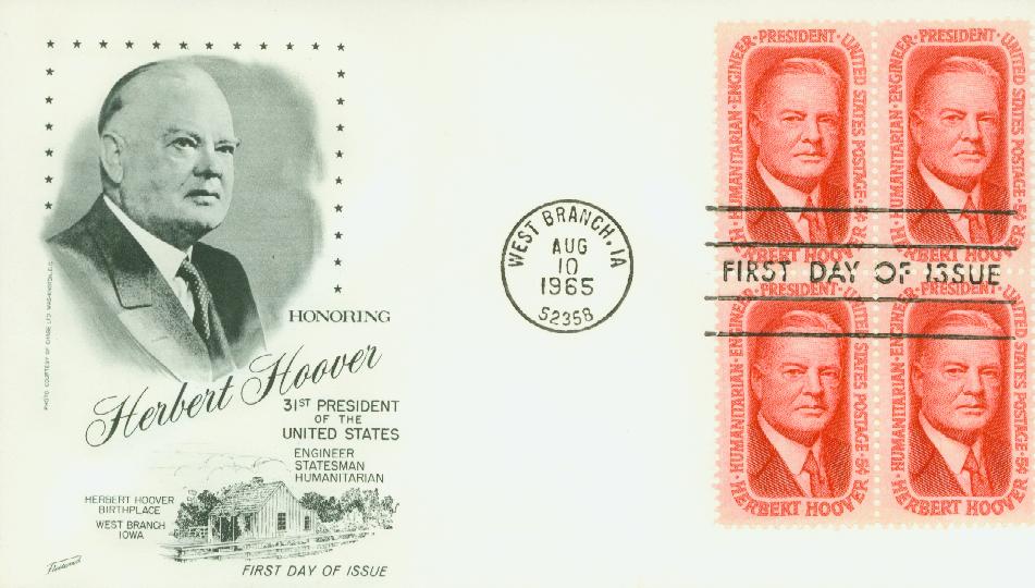 # 1269 - 1965 5c Herbert Hoover Fleetwood First Day Cover 
