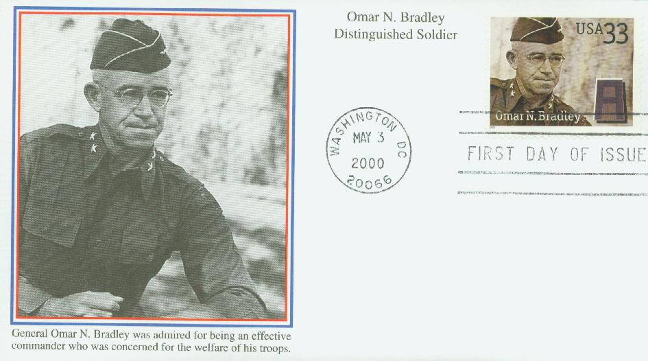 # 3394 - 2000 33c Distinguished Soldiers: Omar N. Bradley Mystic First Day Cover