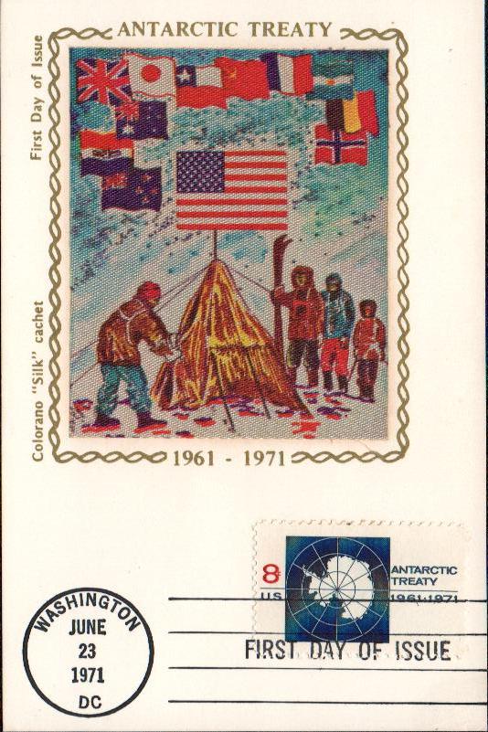 1971 8¢ Antarctic Treaty Colorano Silk Cachet First Day Cover