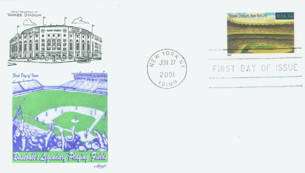 # 3513 - 2001 34c Legendary Baseball Fields: Yankee Stadium Classic First Day Cover