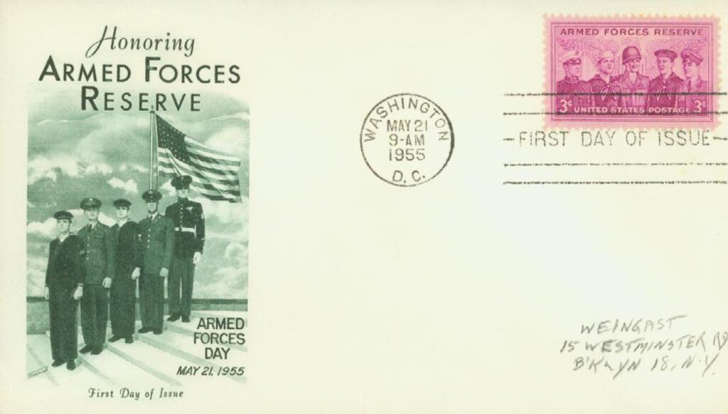 1955 3¢ Armed Forces Reserve Fleetwood First Day Cover