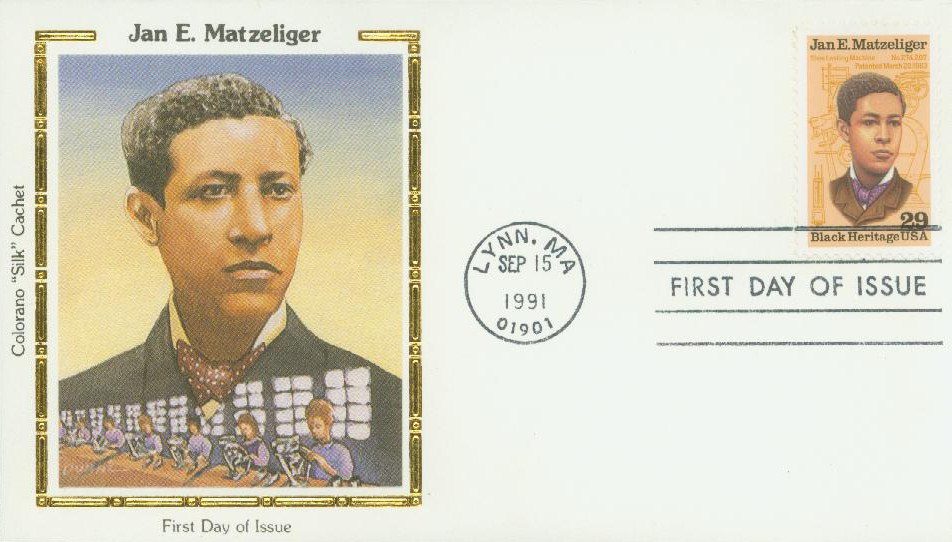 1991 29¢ Jan E. Matzeliger Colorano Silk Cachet First Day Cover