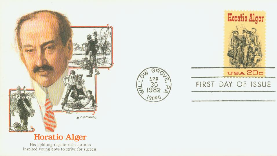 # 2010 - 1982 20c Horatio Alger Fleetwood First Day Cover