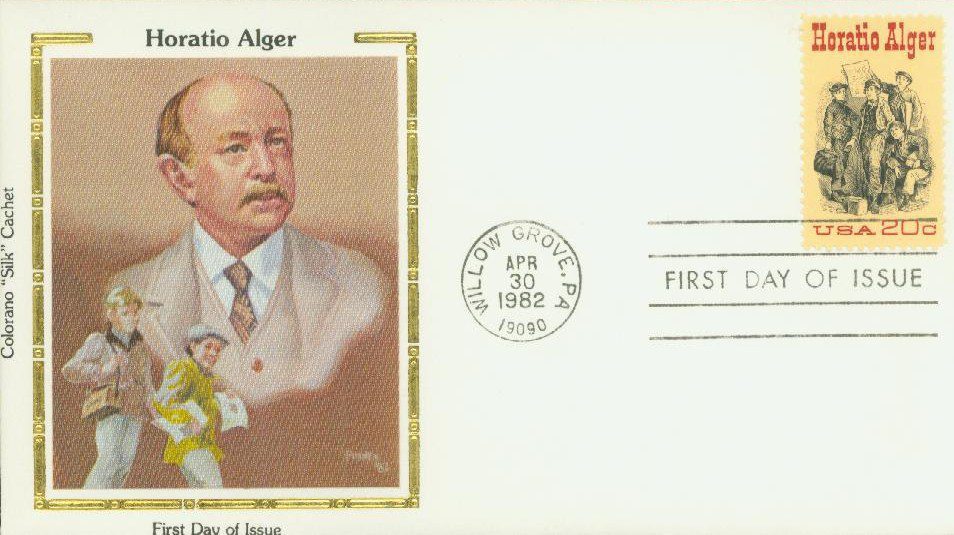 # 2010 - 1982 20c Horatio Alger Colorano Silk Cachet First Day Cover