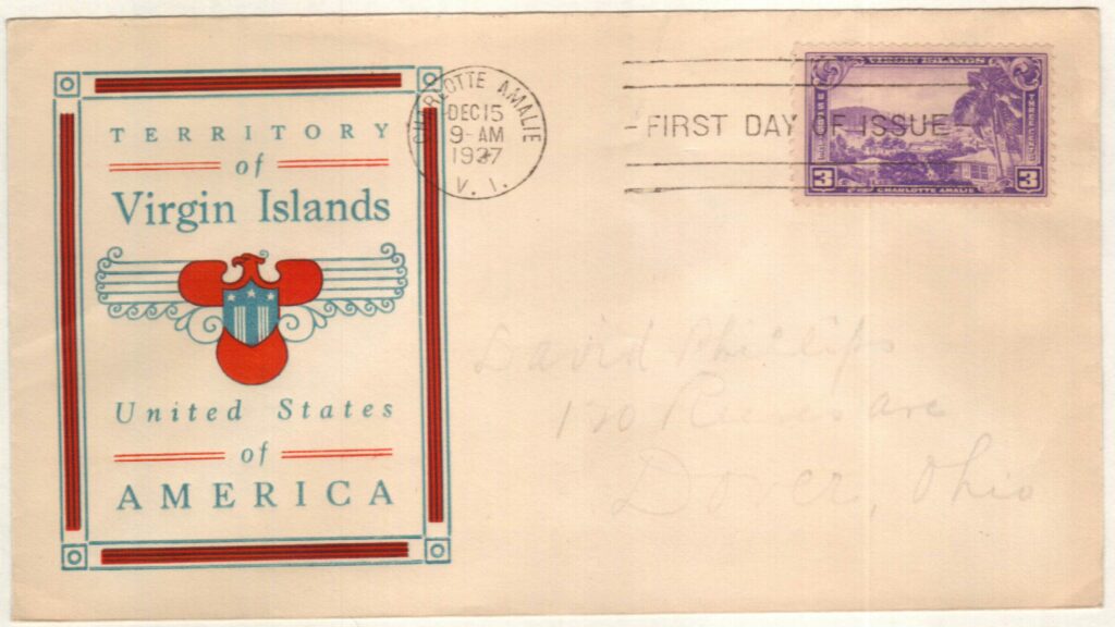 # 802 - 1937 3c Virgin Islands Classic First Day Cover