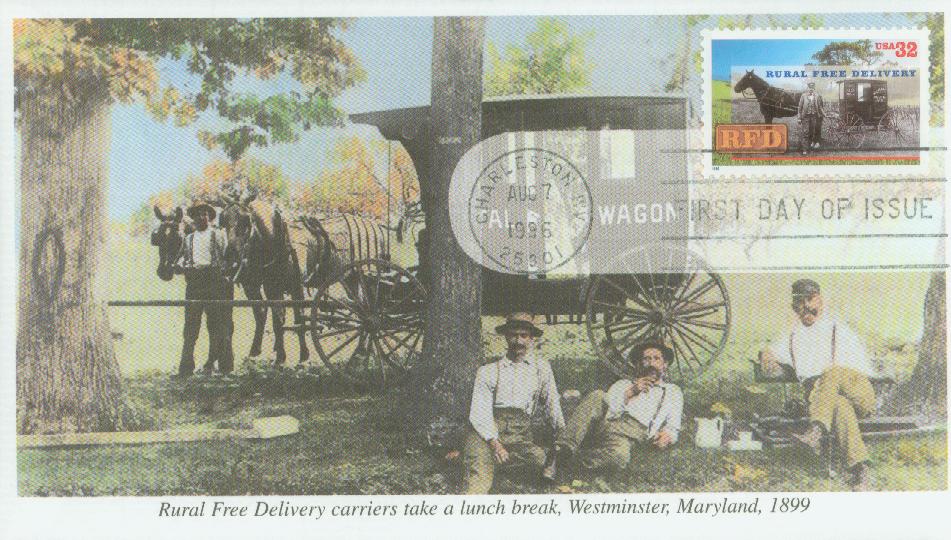 1996 32c Rural Free Delivery Mystic First Day Cover