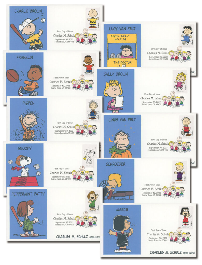 2022 Charles Schulz First Day Covers with Digital Color Cancels