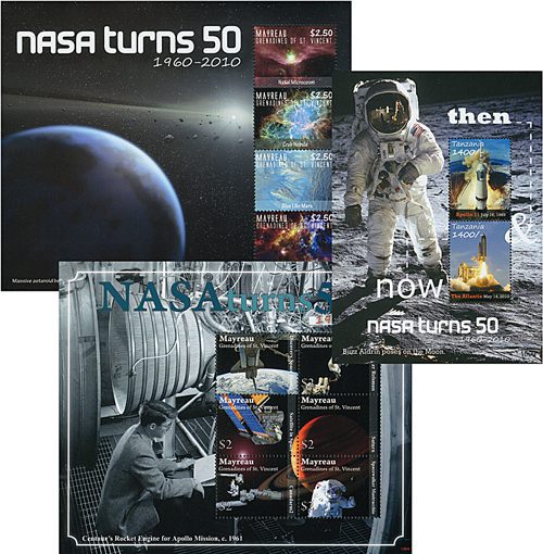# M11324 - 2010 NASA, 50th B-Day, Set of 3 Mint SH.