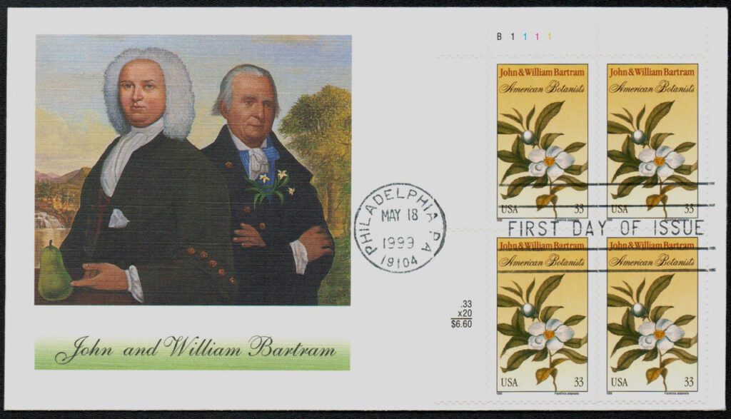 #3314 - 1999 33c John and William Bartram Fleetwood Plate Block First Day Cover