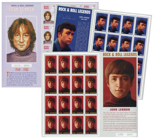 # M6224 - John Lennon Collection, Mint, 9 Sheets, Worldwide