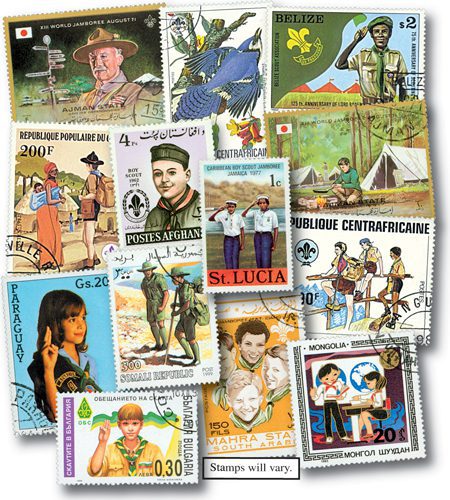 # M3857 - Scouting, 100 Different Stamps