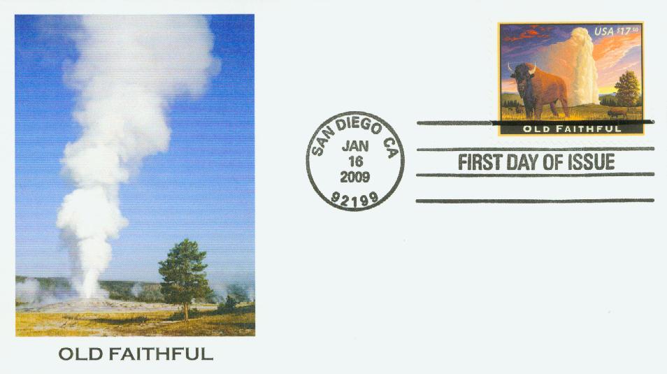 2009 $17.50 Old Faithful, Express Mail Fleetwood First Day Cover