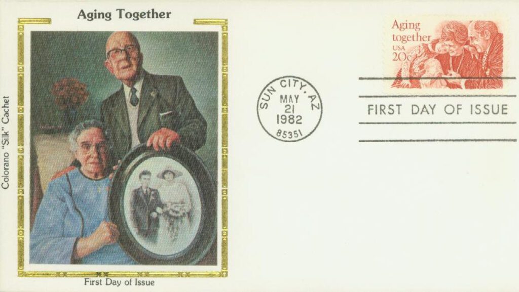 #2011 - 1982 20c Aging Together Colorano Silk Cachet First Day Cover