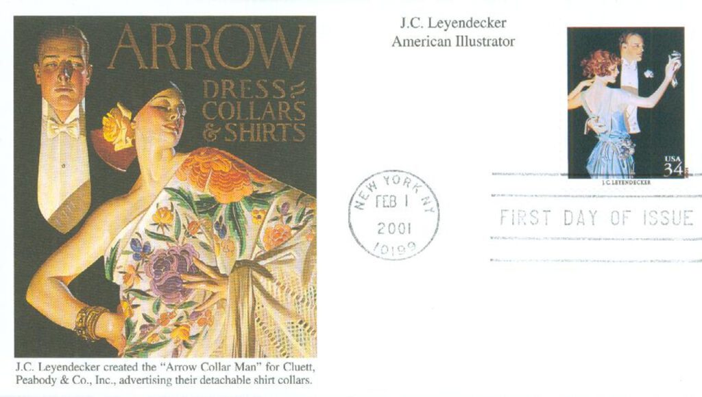 #3502c - 2001 34c American Illustrator J.C. Leyendecker Mystic First Day Cover