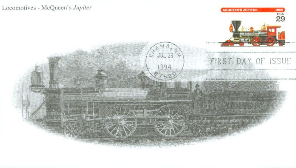 #2844 - 1994 29c Locomotives: McQueen's Jupiter Mystic First Day Cover