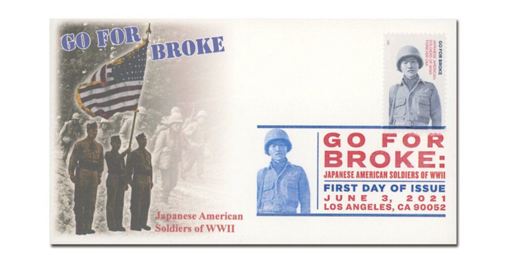 #5593 - 2021 First-Class Forever Stamp,Go For Broke: Japanese Soldiers of World War II Fleetwood First Day Cover with Digital Color Cancel