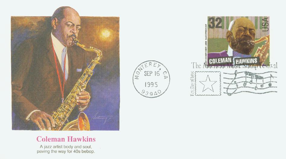 1995 32¢ Coleman Hawkins Fleetwood First Day Cover