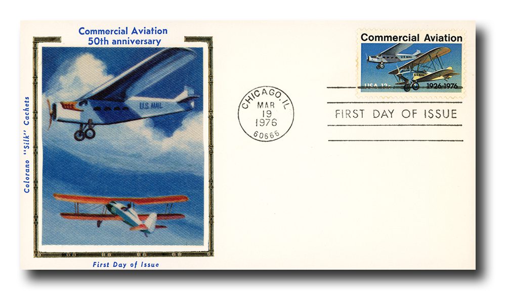 # 1684 FDC - 1976 13c Commercial Aviation Colorano Silk First Day Cover