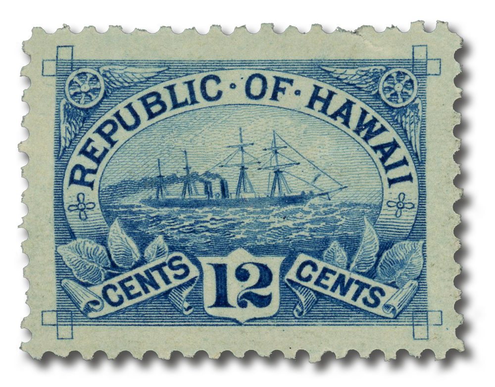 # H78 - 1894 12c Hawaii, blue, S.S. "Arawa"