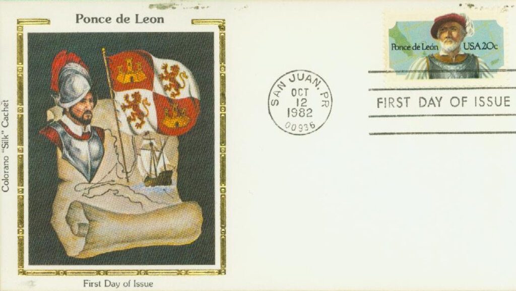 #2024 - 1982 20c Ponce de Leon Colorano Silk Cachet First Day Cover