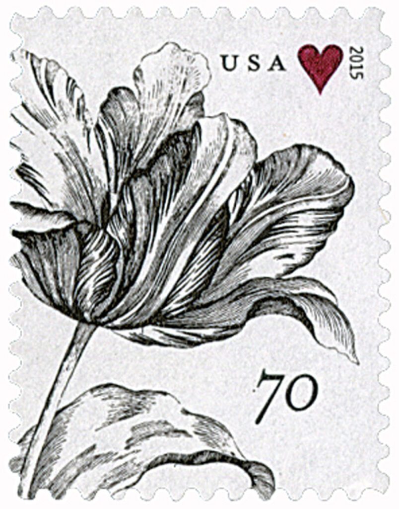 #4960 - 2015 70c Wedding Series: Engraved Vintage Tulip