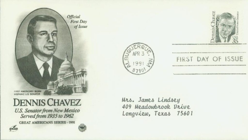 1991 35¢ Great Americans: Dennis Chavez Classic First Day Cover