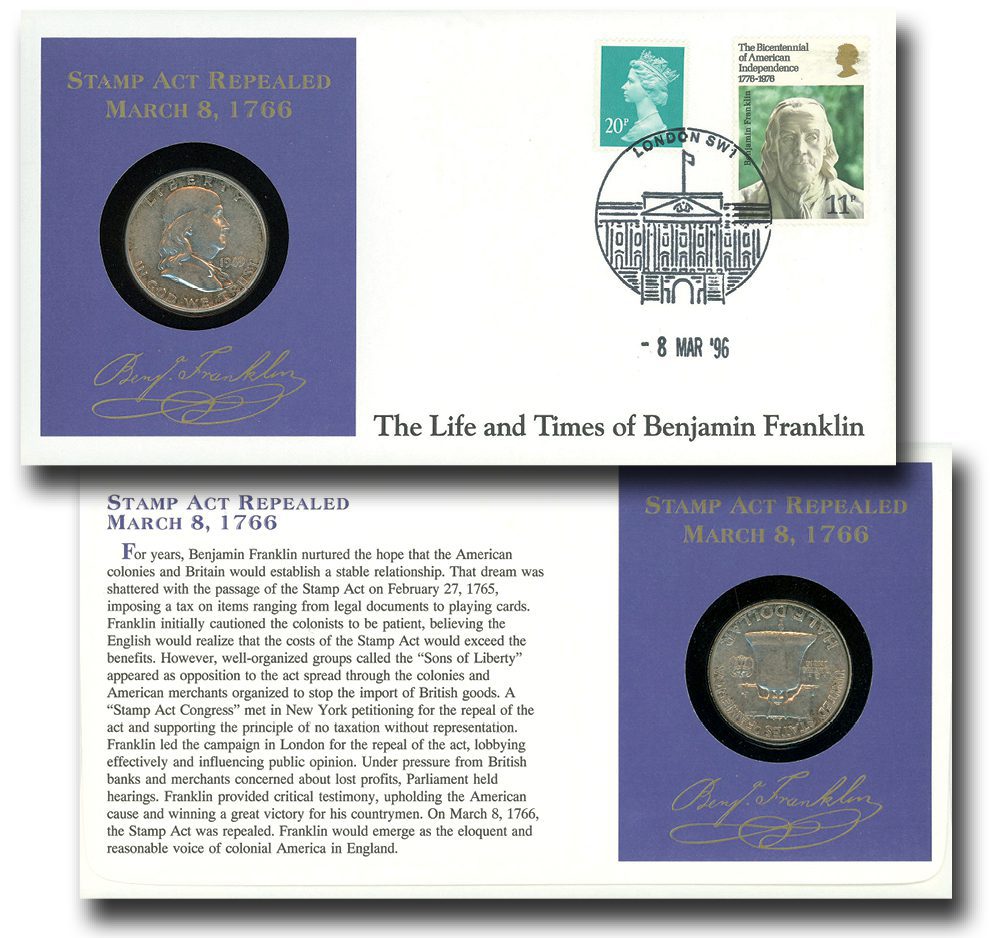# 59874 - 1995 Stamp Act Passed Coin/Cover with Note