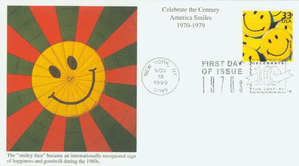 #3189m - 1999 33c Celebrate the Century,1970s: America Smiles Mystic First Day Cover