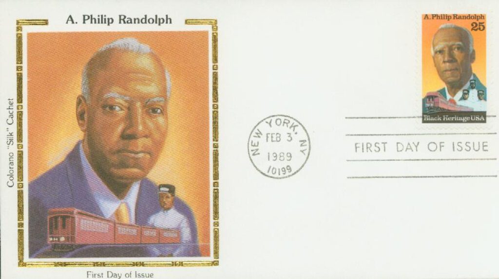1989 25¢ A. Philip Randolph Colorano Silk Cachet First Day Cover
