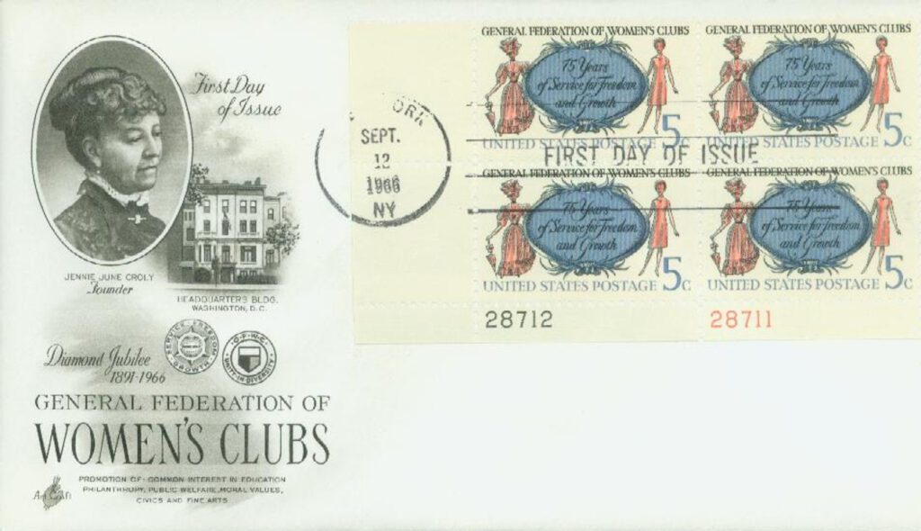 #1316 - 1966 5c General Federation of Women's Clubs Plate Block First Day Cover