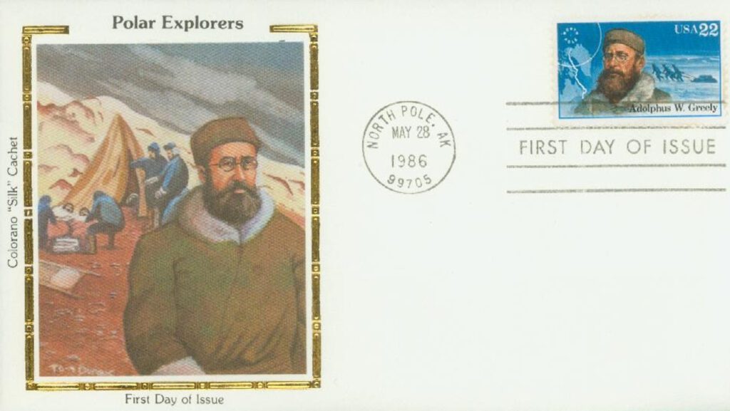 # 2221 - 1986 22c Arctic Explorers: Aldolphus W. Greely Colorano Silk Cachet First Day Cover