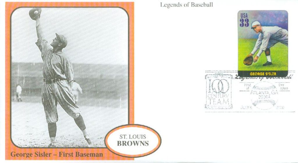 #3408e - 2000 33c Legends of Baseball: George Sisler Mystic First Day Cover