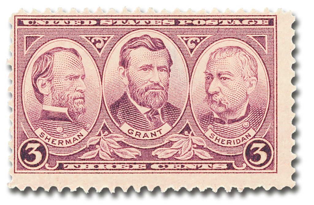 #787 - 1937 3c Army and Navy: Sherman, Grant and Sheridan