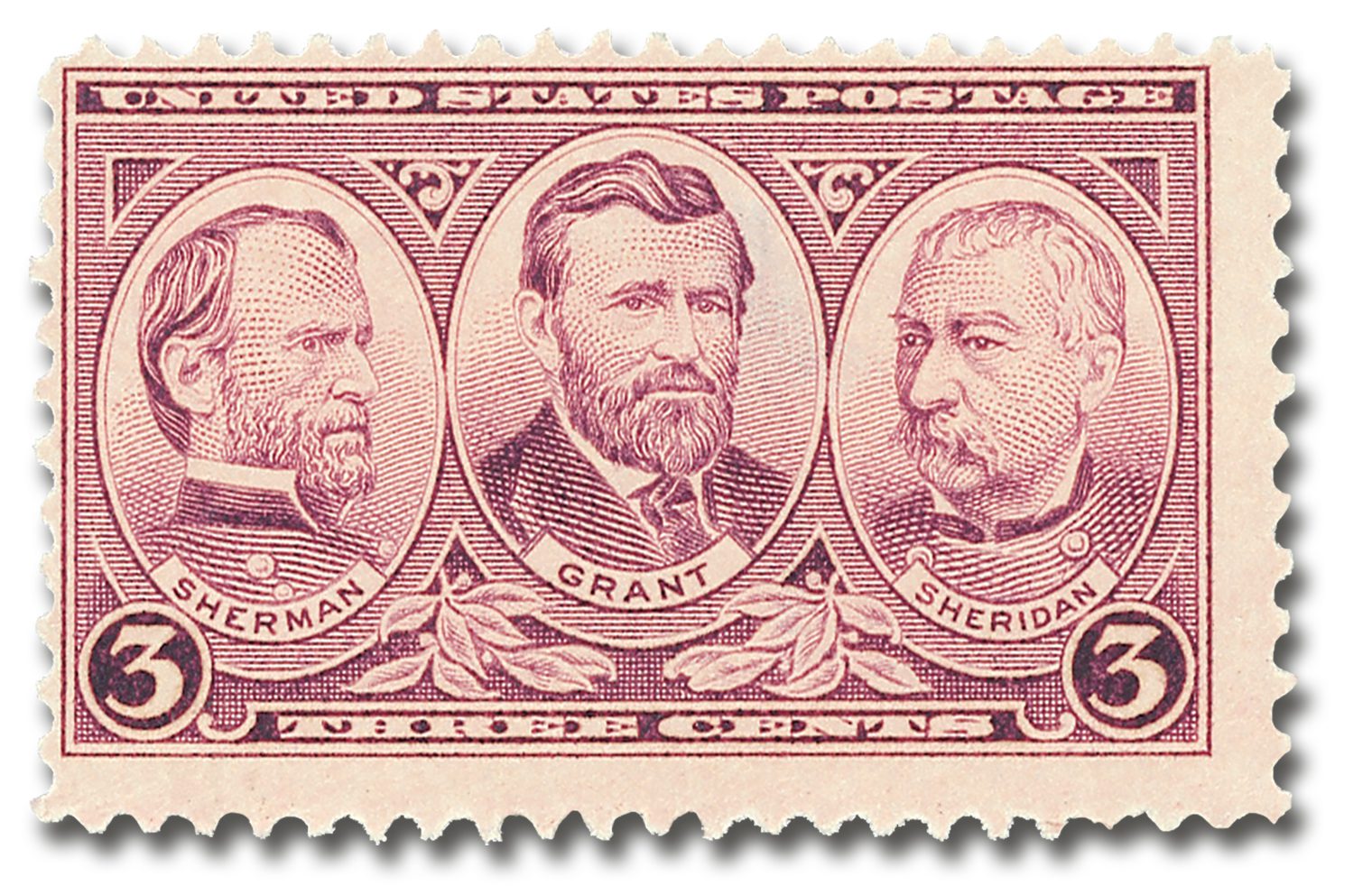 1937 3¢ Army and Navy: Sherman, Grant and Sheridan