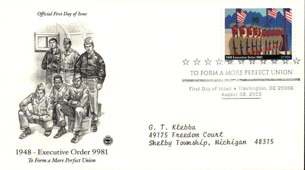 2005 37¢ To Form a More Perfect Union: Executive Order 9981 Classic First Day Cover