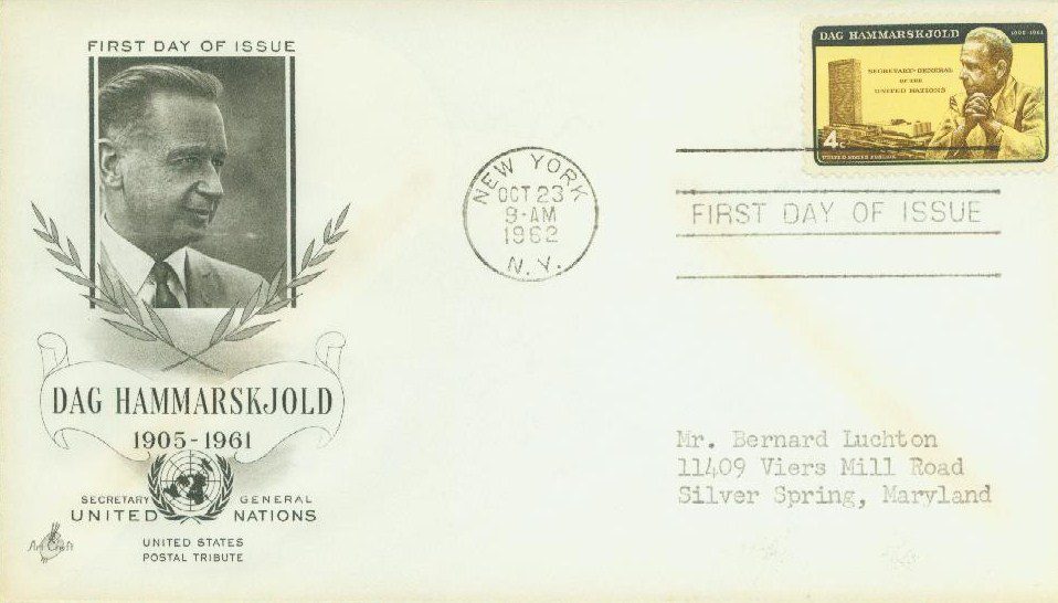# 1203 - 1962 4c Dag Hammarskjold Classic First Day Cover