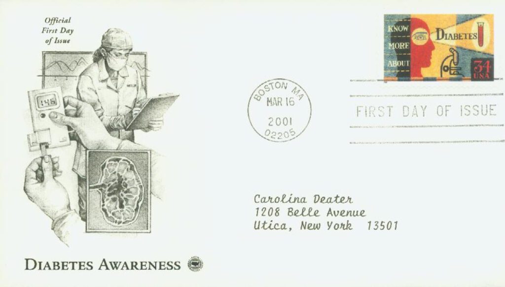 2001 34c Diabetes Awareness Classic First Day Cover