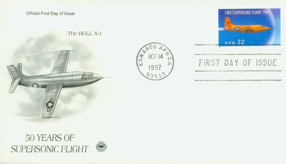 # 3173 - 1997 32c First Supersonic Flight Classic First Day Cover