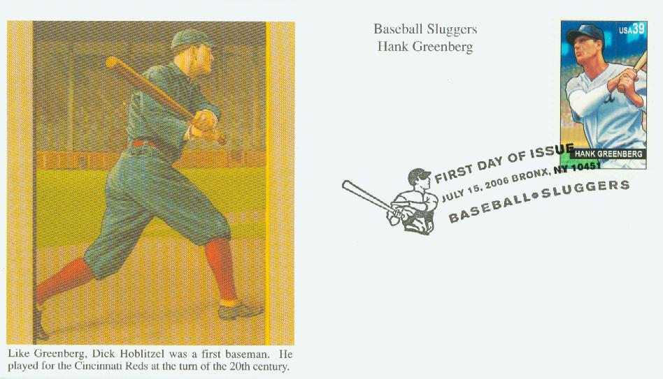 # 4081 - 2006 39c Baseball Sluggers: Hank Greenberg Mystic First Day Cover