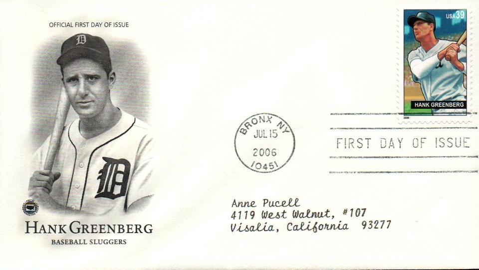 # 4081 - 2006 39c Baseball Sluggers: Hank Greenberg Classic First Day Cover