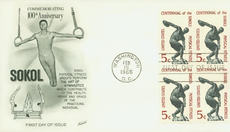 # 1262 - 1965 5c Physical Fitness, Centennial of the Sokols Fleetwood First Day Cover