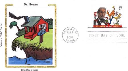 # 3835 - 2004 37c Dr. Seuss Colorano Silk Cachet First Day Cover