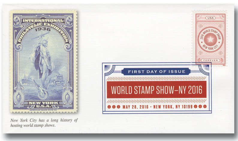 2016 47¢World Stamp Show Red Vignette Fleetwood First Day Cover with Digital Color Cancel