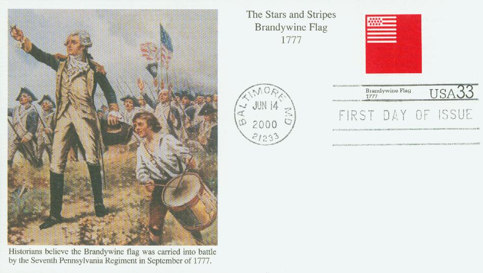 2000 33¢ Brandywine Flag Mystic First Day Cover
