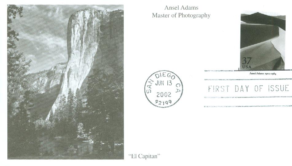 # 3649p - 2002 37c Masters of American Photography: Ansel Adams Mystic First Day Cover