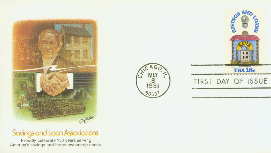 1981 18¢ Savings and Loan Sesquicentennial Fleetwood First Day Cover