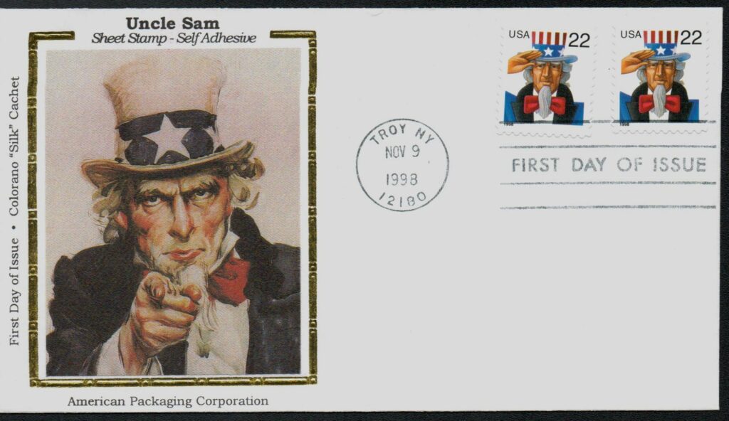 1998 22¢ Uncle Sam Colorano Silk Cachet First Day Cover